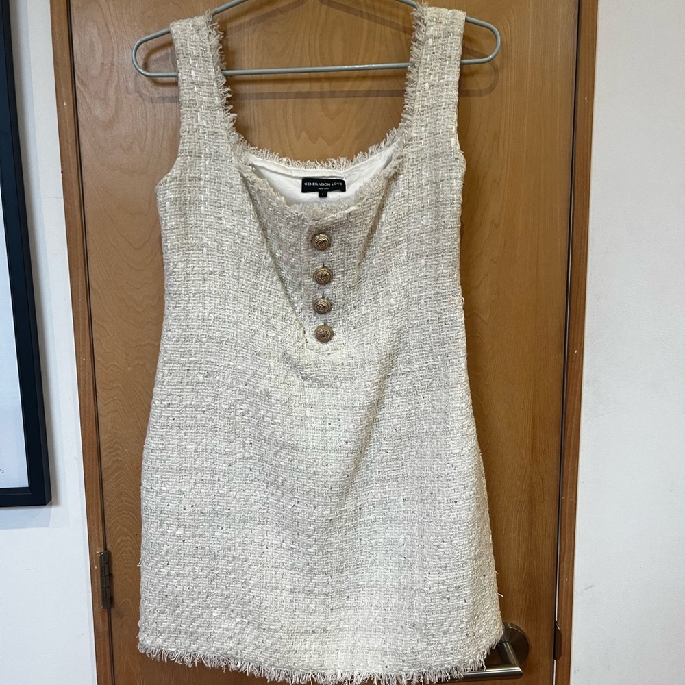 Generation Love cream tweed dress